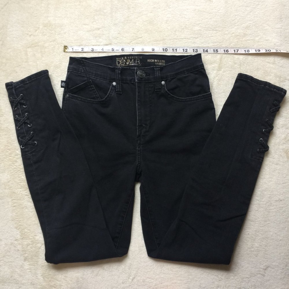 Rock & Republic Black Denim RX High Roller Legging